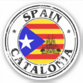 CatalogneSticker Sticker Rond Drapeau Pour Livre O (Devant)