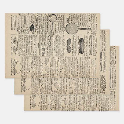 Cataloguspagina  bril inpakpapier vel (Set)