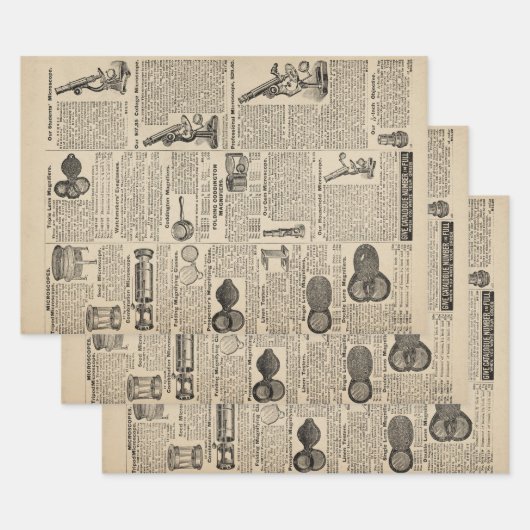 Cataloguspagina microscoop inpakpapier vel (Set)