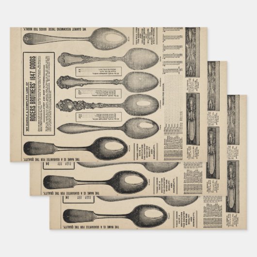 Cataloguspagina spoons inpakpapier vel (Set)