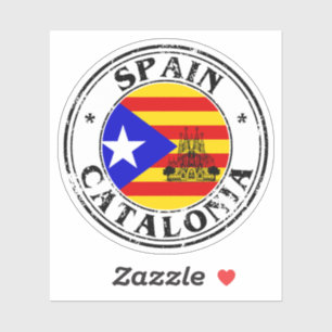 CataloniaSeal Sticker Ronde Vlag voor Laptop Boek.