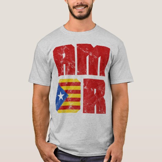 Catalonië Amor, Love, Catalan Independence T-shirt (Voorkant)