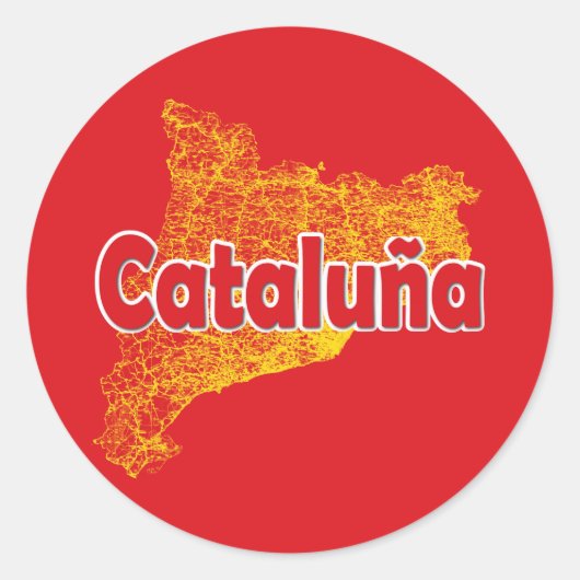 Catalonië Ronde Sticker (Voorkant)