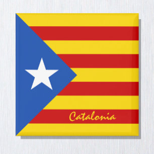 Catalonië Vlag & Catalaans - La Senyera Estelada Magneet