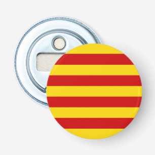 Catalonië vlag en Catalaans - La Senyera/partij Button Flesopener