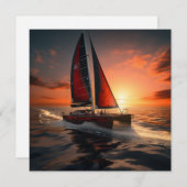 Catamaran Boat Gift Kaart (Voorkant / Achterkant)