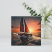 Catamaran Boat Gift Kaart (Staand voorkant)