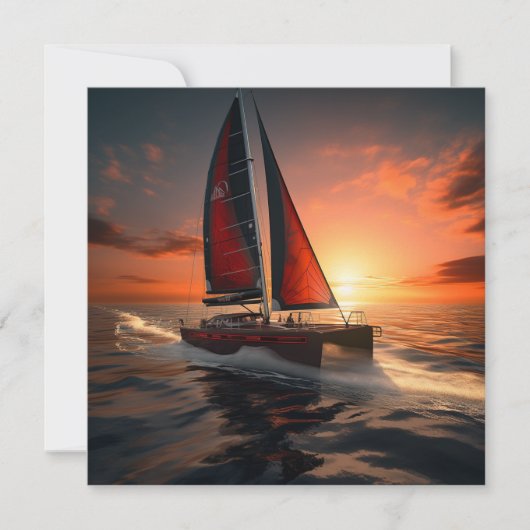 Catamaran Boat Gift Kaart (Voorkant)