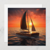 Catamaran Boat Gift Kaart (Voorkant / Achterkant)