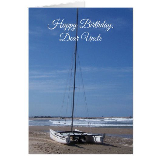 Catamaran Boat oom Birthday Kaart (Voorkant)