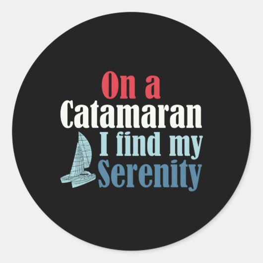 Catamaran Boat Sailing Ronde Sticker (Voorkant)