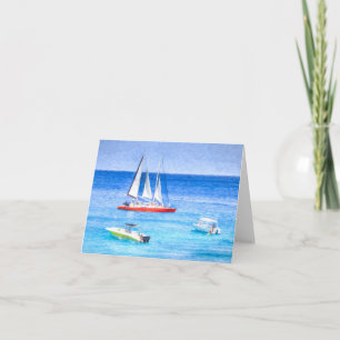 Catamaran Caribische kunst Cezane stijl Kaart