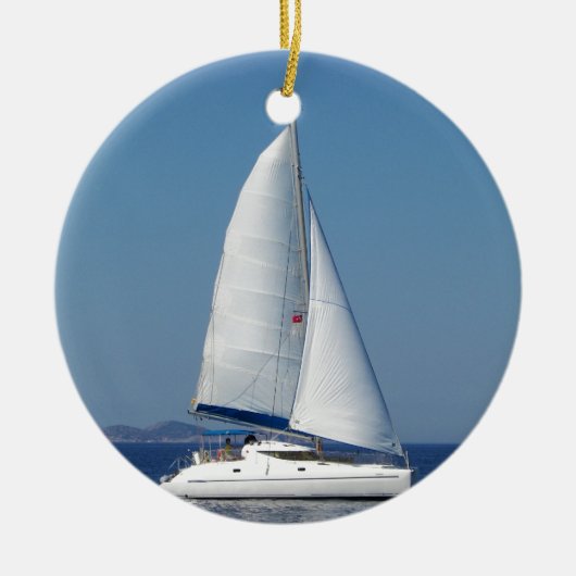 Catamaran Catchup Keramisch Ornament (Voorkant)