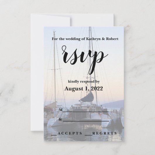 Catamaran dans le port de Lahaina Mariage RSVP (Devant)