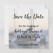 Catamaran in Lahaina Harbour Wedding Save the Date Aankondiging (Voorkant)
