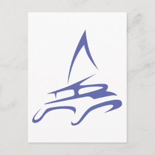 Catamaran in Swish Drawing Style Briefkaart