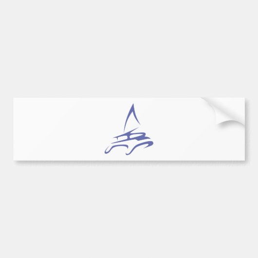 Catamaran in Swish Drawing Style Bumpersticker (Voorkant)