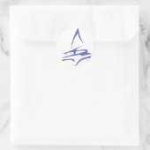 Catamaran in Swish Tekening Stijl Ronde Sticker (Tas)