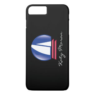 Catamaran Sailing_Blue Moon_on black_personalized iPhone 8 Plus / 7 Plus Hoesje