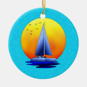 Catamaran Sailing Keramisch Ornament