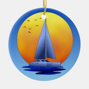 Catamaran Sailing Keramisch Ornament