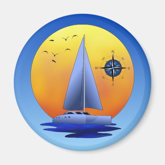 Catamaran Sailing Magneet (Voorkant)