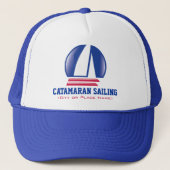 Catamaran Sailing_Pontoon Racing_BlueMoon sjabloon Trucker Pet (Voorkant)