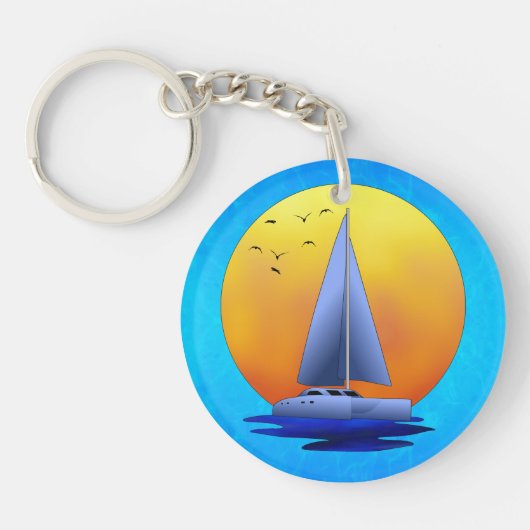 Catamaran Sailing Sleutelhanger (Voorkant)
