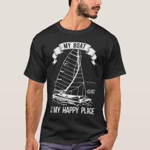 Catamaran Twee Romen Zeil Quote Catamaran Kapitein T-shirt