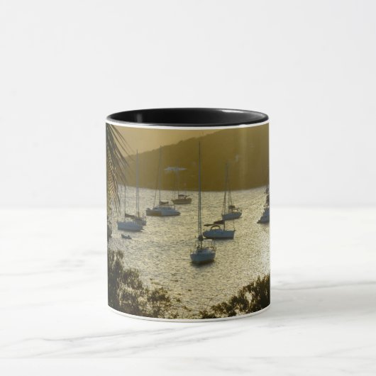 Catamaranen en zeilboten mok (Midden)