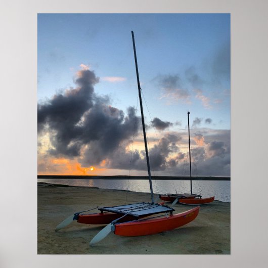 Catamaranen op Sunset Poster (Voorkant)