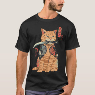 Catana Cat Schattigee Japans geïnspireerde kat T-shirt
