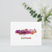 Catania skyline in watercolor briefkaart (Staand voorkant)