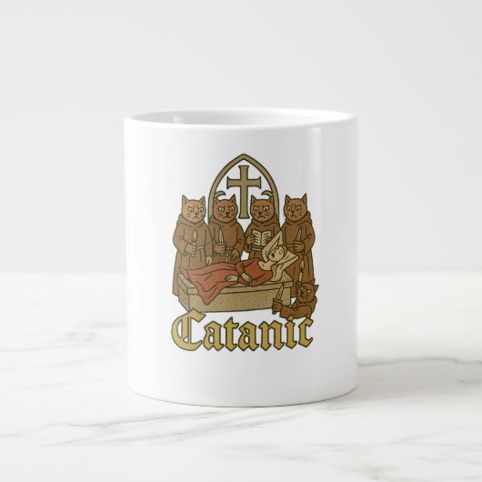 Catanic - middeleeuwse kattencultmeme extra grote beker (Voorkant)