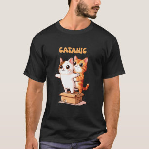 Catanische Grappige Schattige Kat Titanic Kat Lief T-shirt