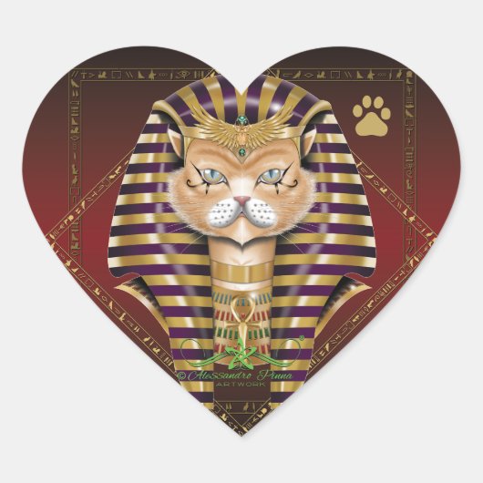 CATankhaMEOW Hart Sticker (Voorkant)