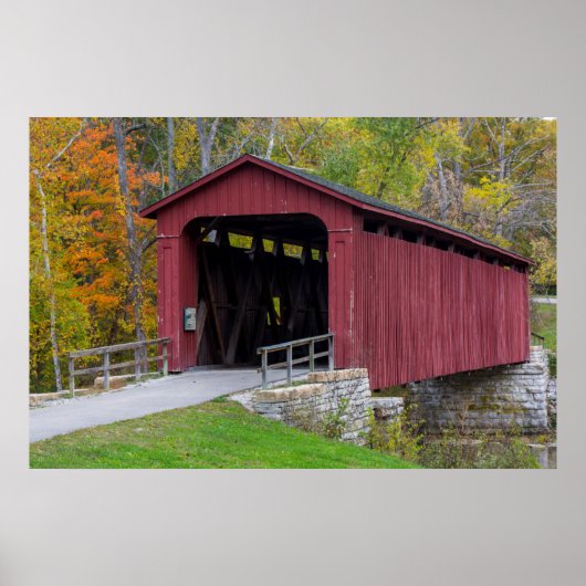 Cataract Covered Bridge over Mill Creek Poster (Voorkant)