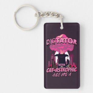 Catastrofale grappige boze kat citaat sleutelhanger