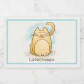 Catastrophe Cute Cat Pun Liquor Étiquette bouteill (Étiquettes simples)