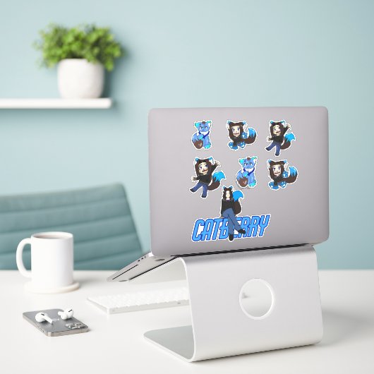 Catberry - Stickers (Ordinateur portable sur le bureau)