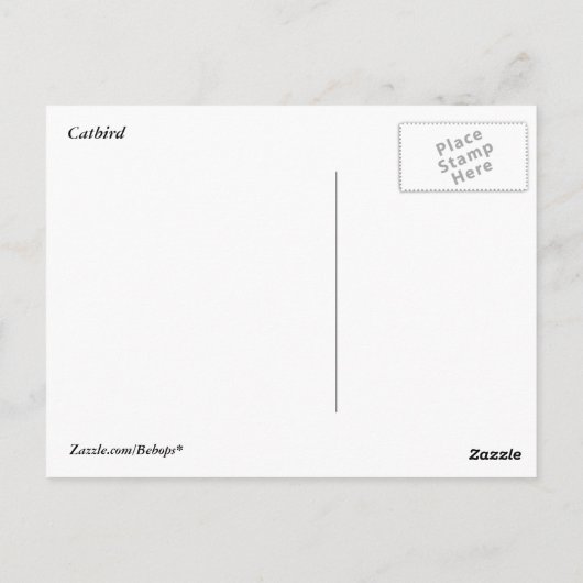 Catbird Briefkaart (Achterkant)