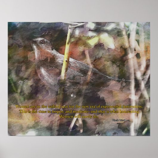 Catbird met citaat van Vivek Wadwha Poster (Voorkant)