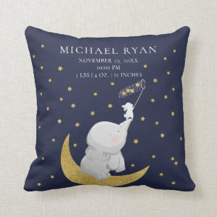 Catch A Star Elephant Baby Stats Coussin