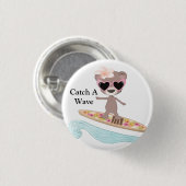 Catch A Wave-surfster Ronde Button 3,2 Cm (Voorkant /achterkant)