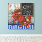 Catch de day Seafood crab Canvas (Insitu (Houten vloer))