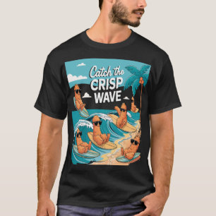 Catch the Crisp Wave: Surfen op kippenvel T-shirt