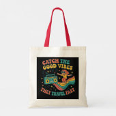 Catch the Good Vibes Retro Skateboarder Sac fourre (Dos)