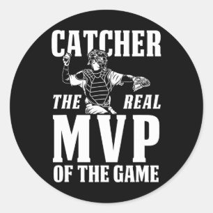 Catcher De Echte MVP Van Het Spelgeschenk Ronde Sticker