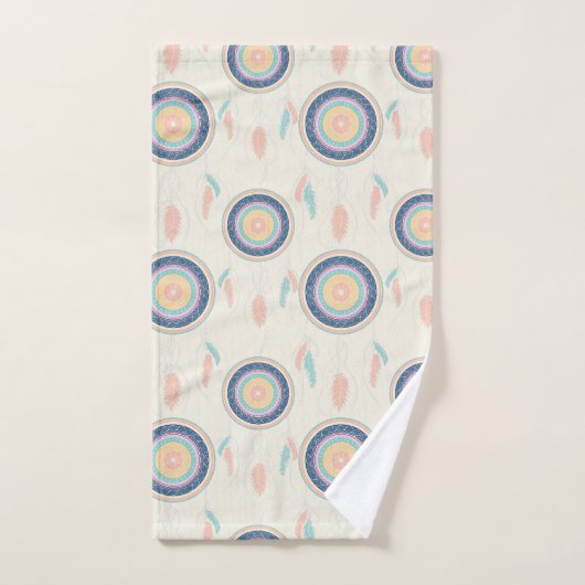 Catcher de rêve coloré Mandala (Serviette à main)
