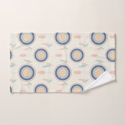 Catcher de rêve coloré Mandala (Serviette à main)